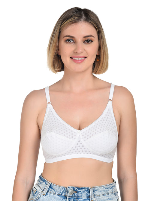 Chahat Fiza Womens Cotton Rich Wire-Free Bra (Pack of 3) Non-Padded, Printed, Soft Hosiery, All-Day Comfort