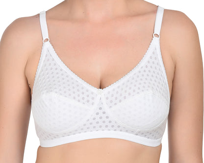 Chahat Fiza Womens Cotton Rich Wire-Free Bra (Pack of 3) Non-Padded, Printed, Soft Hosiery, All-Day Comfort