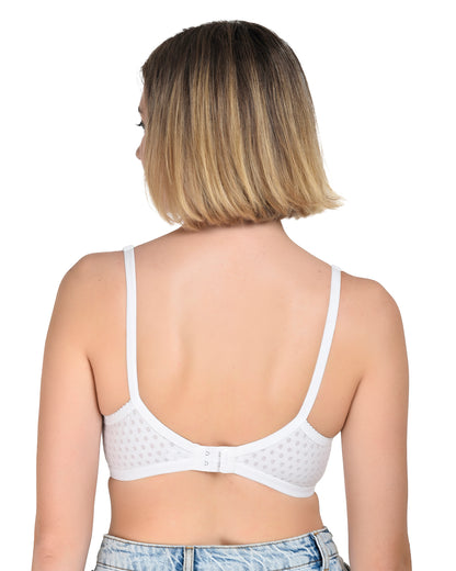 Chahat Fiza Womens Cotton Rich Wire-Free Bra (Pack of 3) Non-Padded, Printed, Soft Hosiery, All-Day Comfort