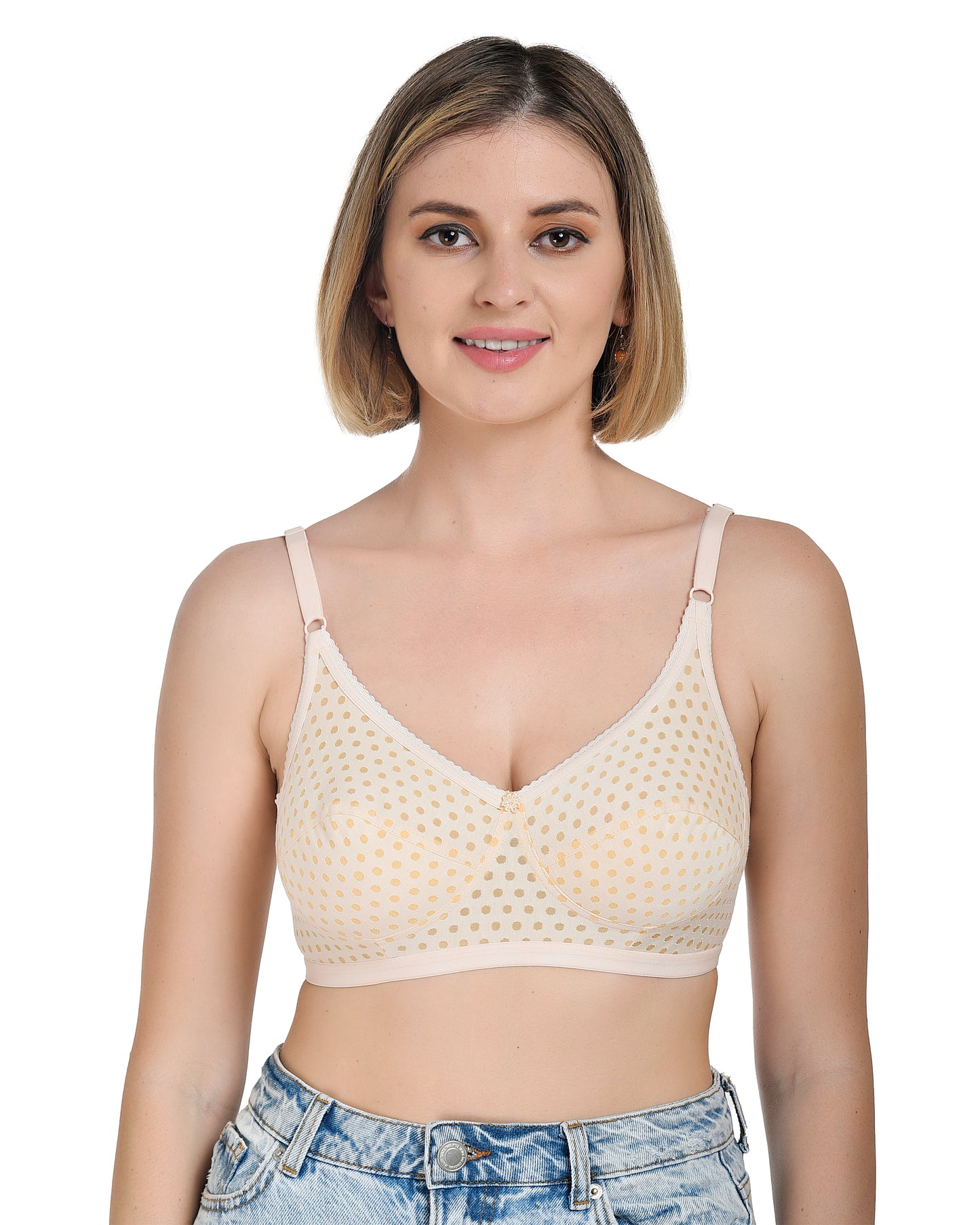 Chahat Fiza Womens Cotton Rich Wire-Free Bra (Pack of 3) Non-Padded, Printed, Soft Hosiery, All-Day Comfort