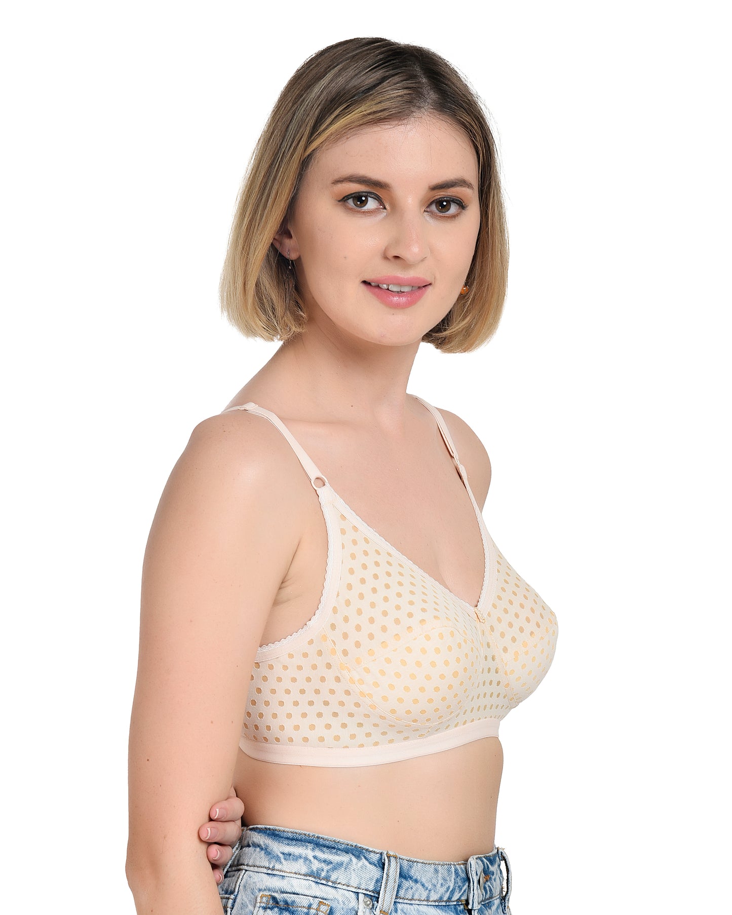 Chahat Fiza Womens Cotton Rich Wire-Free Bra (Pack of 3) Non-Padded, Printed, Soft Hosiery, All-Day Comfort