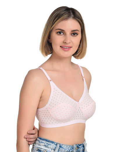 Chahat Fiza Womens Cotton Rich Wire-Free Bra (Pack of 3) Non-Padded, Printed, Soft Hosiery, All-Day Comfort