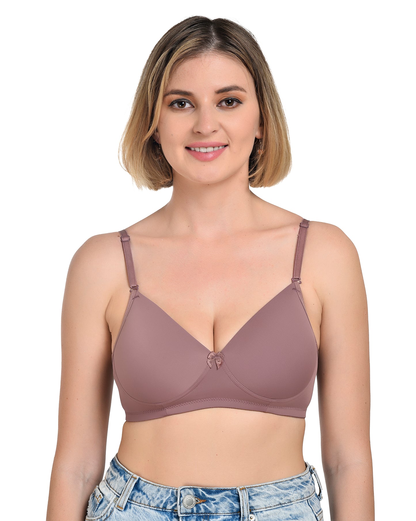 Chahat Women's PU-6001 Cotton Padded Seamless Wire-Free Full Cup T-Shirt Bra Comfortable Everyday Support
