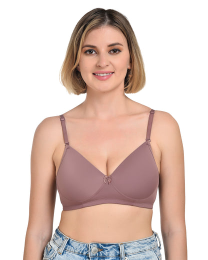 Chahat Women's PU-6001 Cotton Padded Seamless Wire-Free Full Cup T-Shirt Bra Comfortable Everyday Support