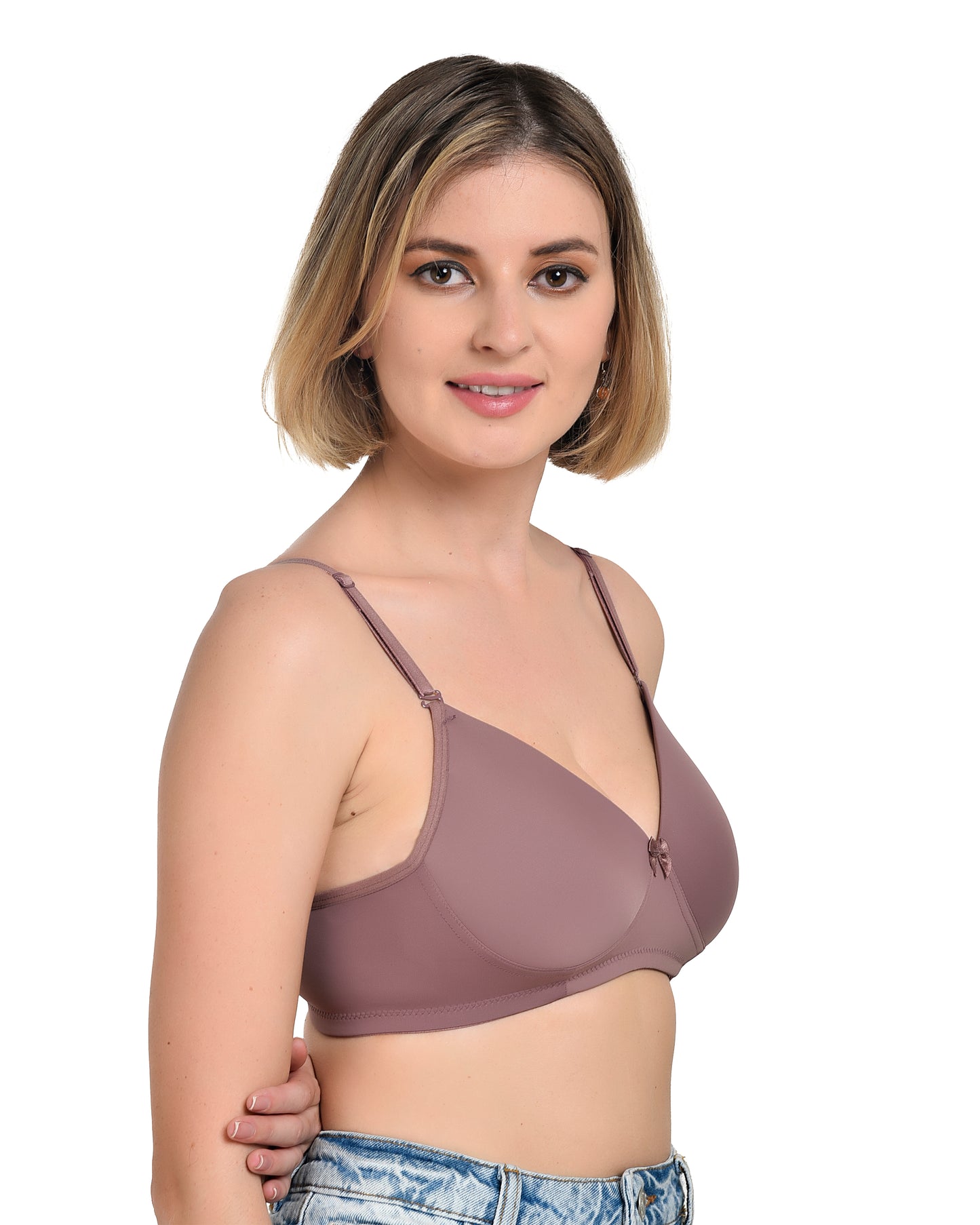 Chahat Women's PU-6001 Cotton Padded Seamless Wire-Free Full Cup T-Shirt Bra Comfortable Everyday Support