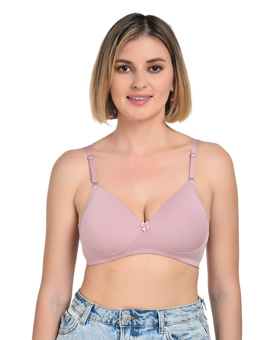 Chahat Women's PU-6001 Cotton Padded Seamless Wire-Free Full Cup T-Shirt Bra Comfortable Everyday Support