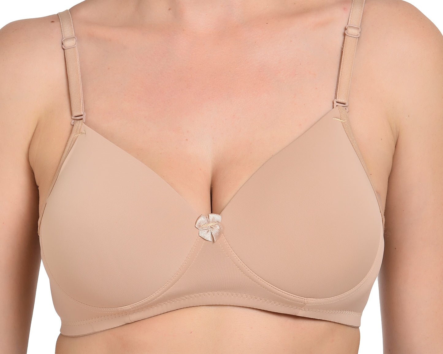 Chahat Women's PU-6001 Cotton Padded Seamless Wire-Free Full Cup T-Shirt Bra Comfortable Everyday Support