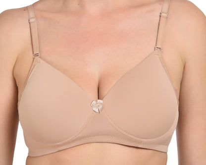Chahat Women's PU-6001 Cotton Padded Seamless Wire-Free Full Cup T-Shirt Bra Comfortable Everyday Support