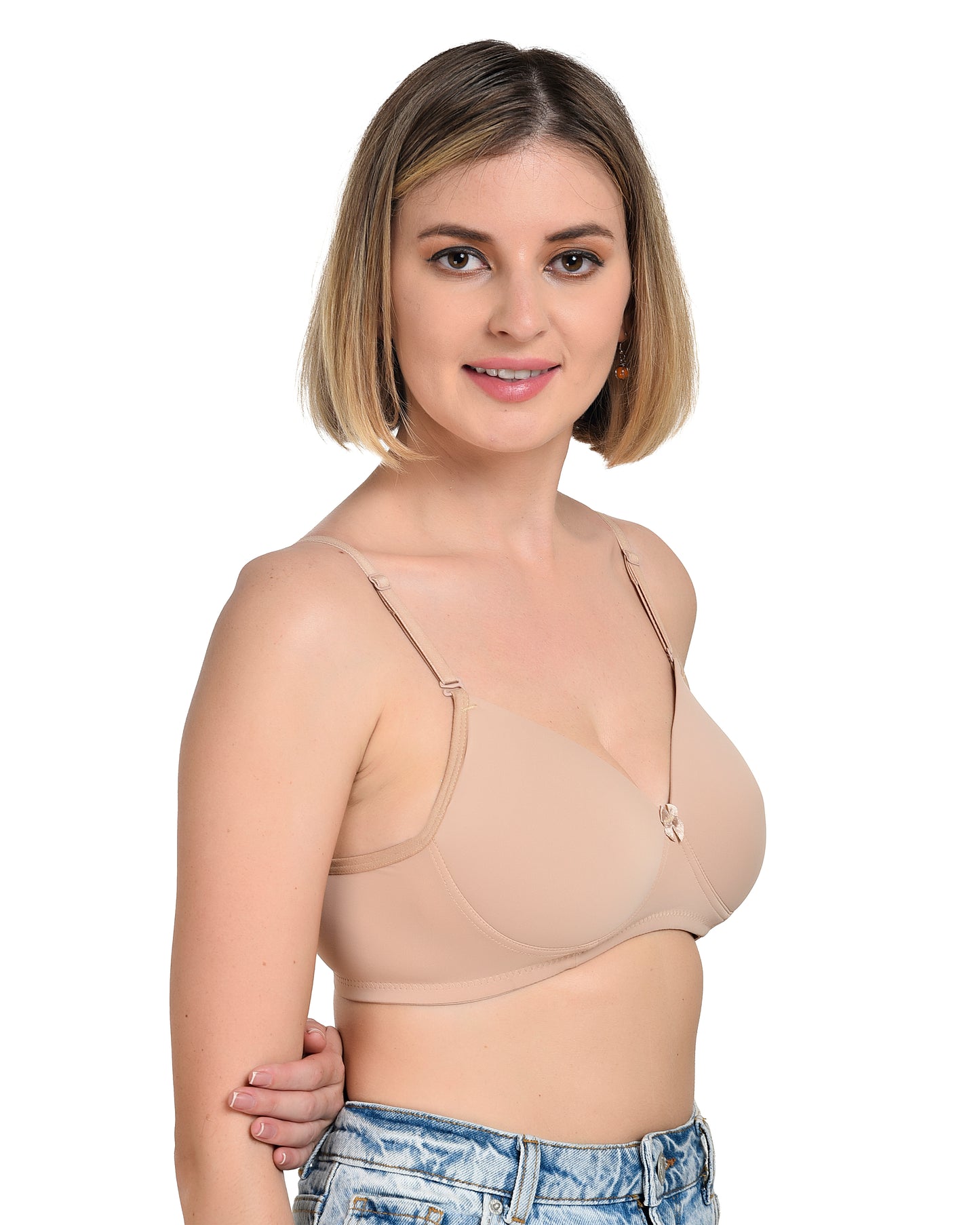 Chahat Women's PU-6001 Cotton Padded Seamless Wire-Free Full Cup T-Shirt Bra Comfortable Everyday Support