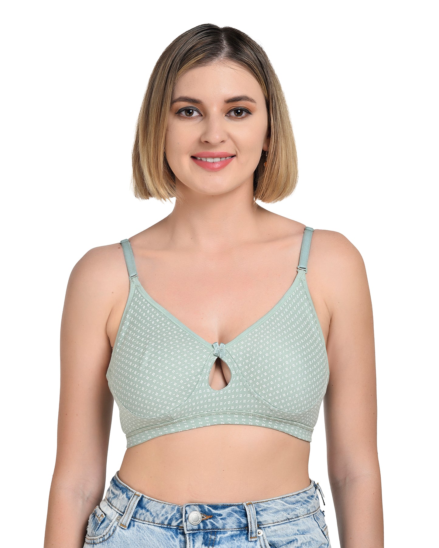 Chahat Maria Womens Cotton T-Shirt Bra  Pack of 3 Non-Padded, Wire-Free, Seamless, Soft & Breathable Printed Bras for Everyday Comfort