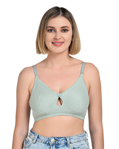 Chahat Maria Womens Cotton T-Shirt Bra  Pack of 3 Non-Padded, Wire-Free, Seamless, Soft & Breathable Printed Bras for Everyday Comfort