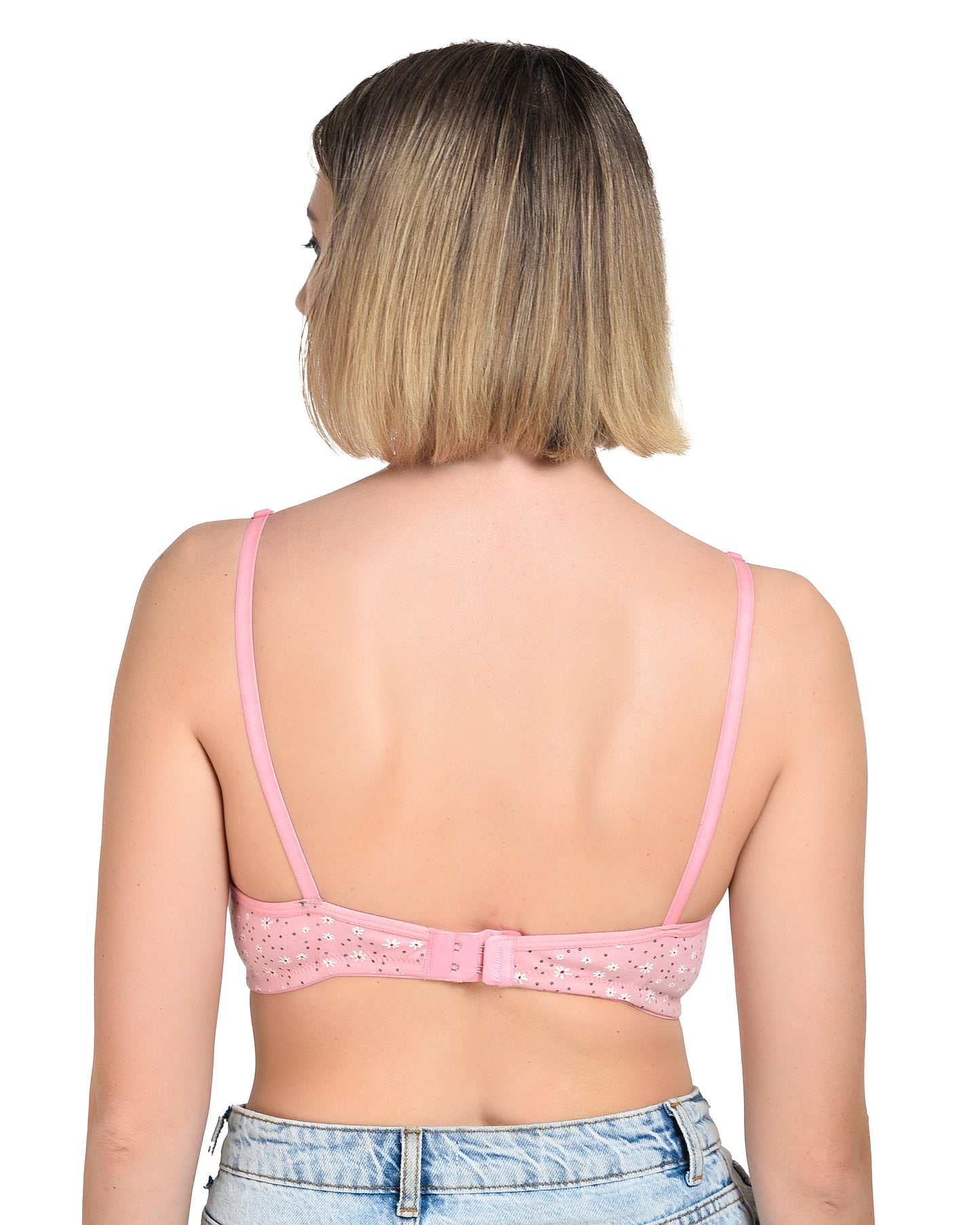 Chahat Piku Women's Cotton Rich Printed Bras (Pack of 3) Cut & Sew,Wire-Free, Non-Padded, Soft Hosiery Fabric Comfortable Fit (Size Runs Small)
