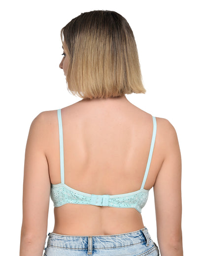 Chahat Piku Women's Cotton Rich Printed Bras (Pack of 3) Cut & Sew,Wire-Free, Non-Padded, Soft Hosiery Fabric Comfortable Fit (Size Runs Small)