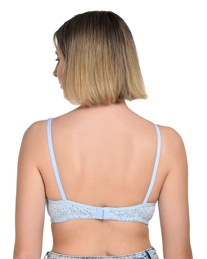 Chahat Piku Women's Cotton Rich Printed Bras (Pack of 3) Cut & Sew,Wire-Free, Non-Padded, Soft Hosiery Fabric Comfortable Fit (Size Runs Small)