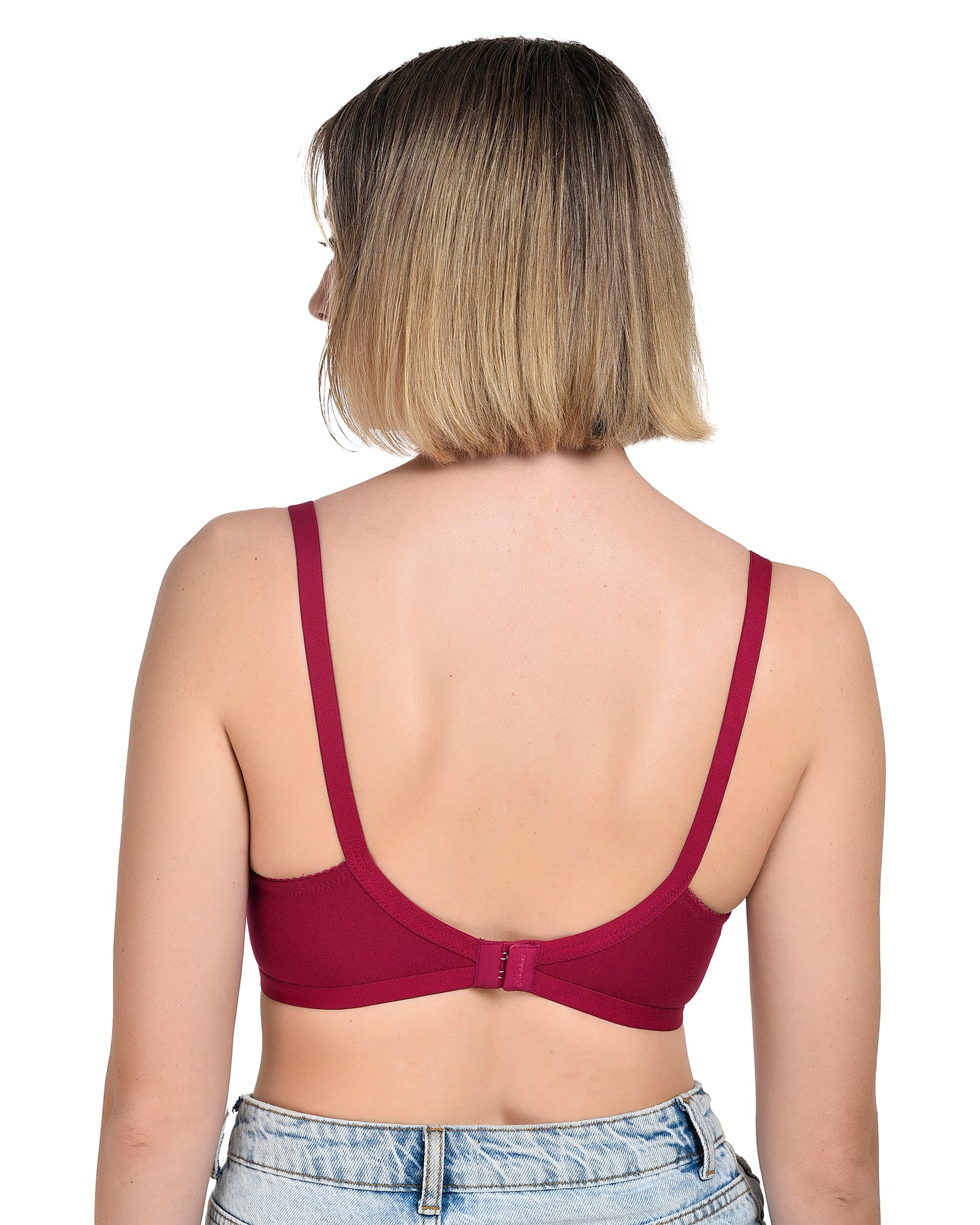 Chahat Touch Womens Pack of 3 Non Padded Cotton Rich Seamless Wire-Free T-Shirt Bras Comfortable Everyday Wear