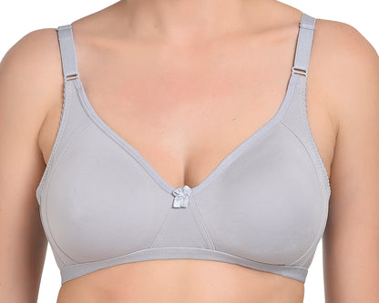 Chahat Touch Womens Pack of 3 Non Padded Cotton Rich Seamless Wire-Free T-Shirt Bras Comfortable Everyday Wear