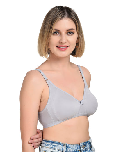 Chahat Touch Womens Pack of 3 Non Padded Cotton Rich Seamless Wire-Free T-Shirt Bras Comfortable Everyday Wear