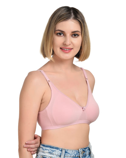 Chahat Touch Womens Pack of 3 Non Padded Cotton Rich Seamless Wire-Free T-Shirt Bras Comfortable Everyday Wear