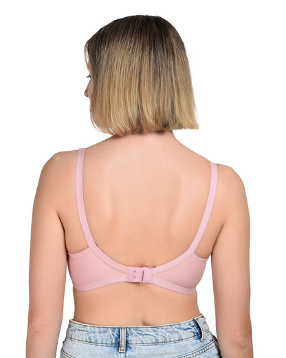 Chahat Touch Womens Pack of 3 Non Padded Cotton Rich Seamless Wire-Free T-Shirt Bras Comfortable Everyday Wear