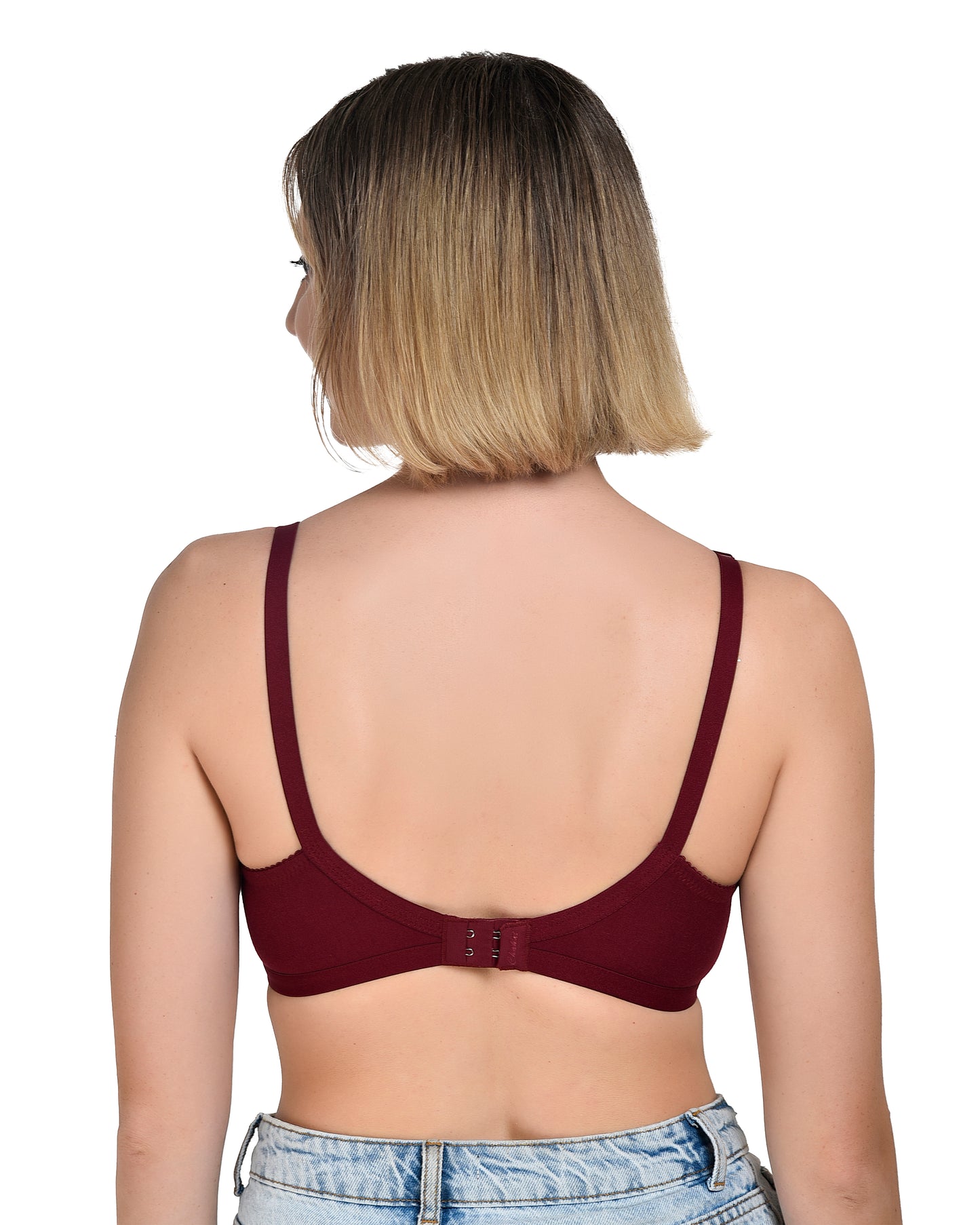 Chahat Touch Womens Pack of 3 Non Padded Cotton Rich Seamless Wire-Free T-Shirt Bras Comfortable Everyday Wear