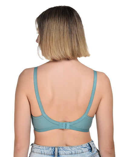 Chahat Touch Womens Pack of 3 Non Padded Cotton Rich Seamless Wire-Free T-Shirt Bras Comfortable Everyday Wear