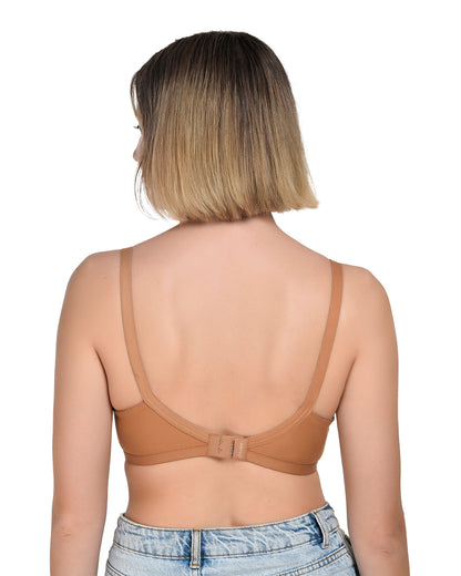 Chahat Touch Womens Pack of 3 Non Padded Cotton Rich Seamless Wire-Free T-Shirt Bras Comfortable Everyday Wear
