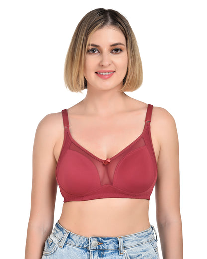 Chahat Karishma Pack of 2 Non-Padded Wire-Free Cotton Rich Designer Seamless T-Shirt Bra for Women, Soft Hosiery Fabric for Comfortable