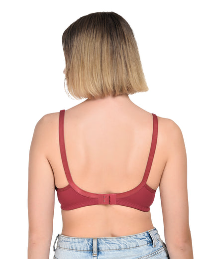 Chahat Karishma Pack of 2 Non-Padded Wire-Free Cotton Rich Designer Seamless T-Shirt Bra for Women, Soft Hosiery Fabric for Comfortable