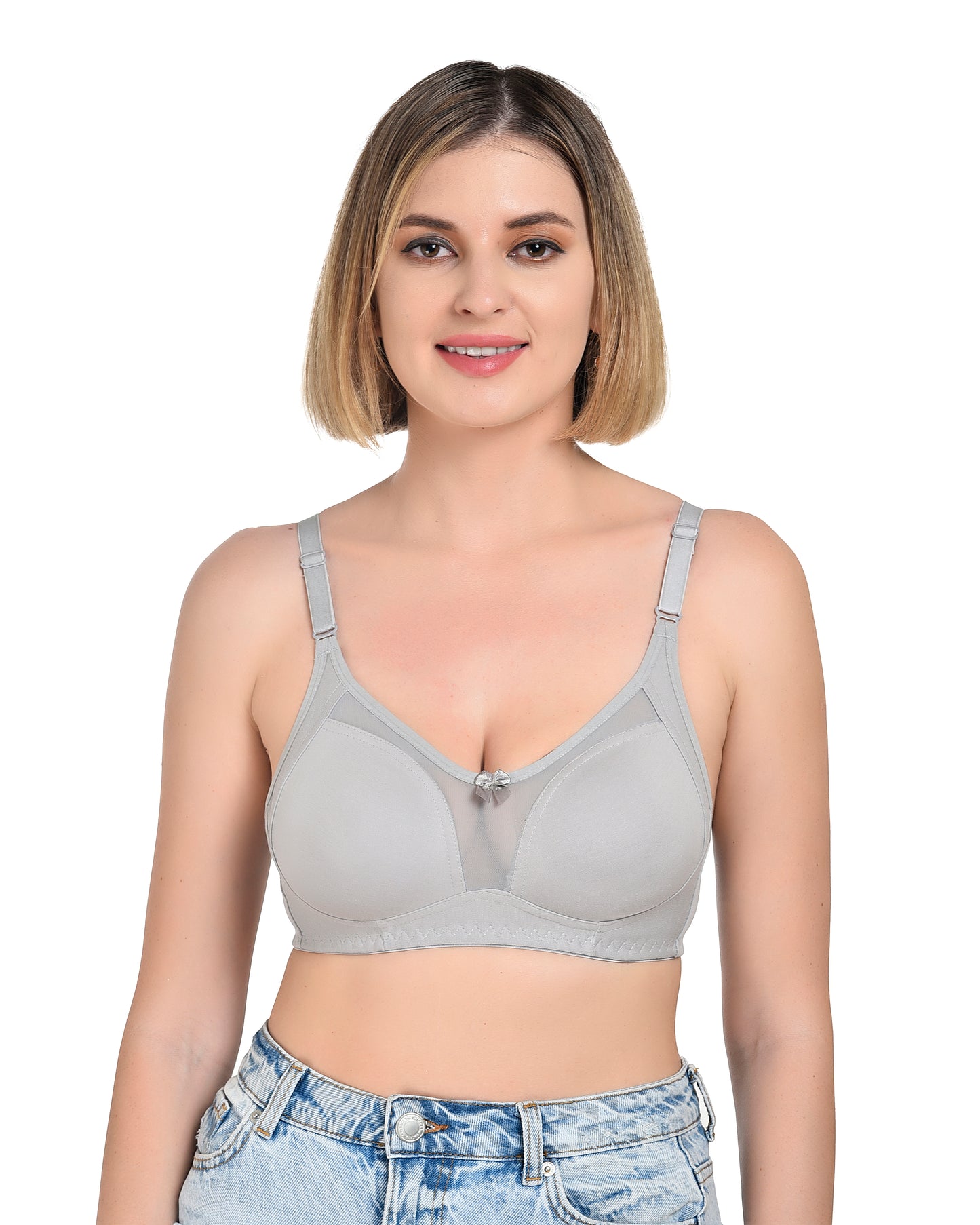 Chahat Karishma Pack of 2 Non-Padded Wire-Free Cotton Rich Designer Seamless T-Shirt Bra for Women, Soft Hosiery Fabric for Comfortable