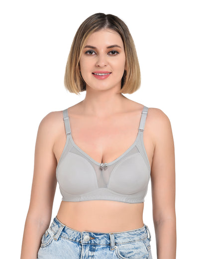 Chahat Karishma Pack of 2 Non-Padded Wire-Free Cotton Rich Designer Seamless T-Shirt Bra for Women, Soft Hosiery Fabric for Comfortable