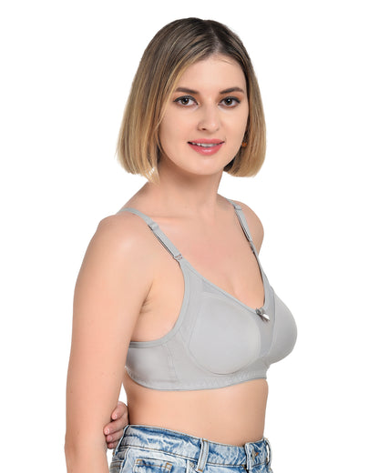 Chahat Karishma Pack of 2 Non-Padded Wire-Free Cotton Rich Designer Seamless T-Shirt Bra for Women, Soft Hosiery Fabric for Comfortable