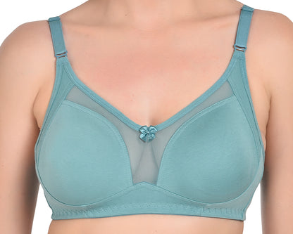 Chahat Karishma Pack of 2 Non-Padded Wire-Free Cotton Rich Designer Seamless T-Shirt Bra for Women, Soft Hosiery Fabric for Comfortable