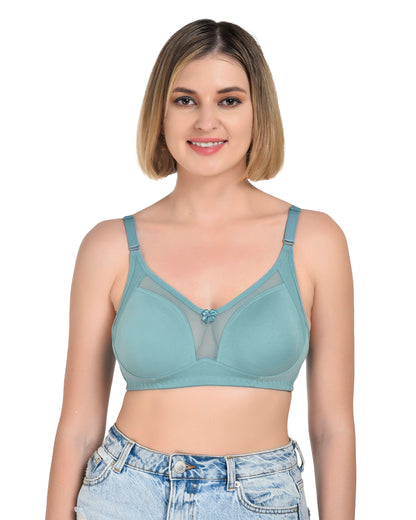 Chahat Karishma Pack of 2 Non-Padded Wire-Free Cotton Rich Designer Seamless T-Shirt Bra for Women, Soft Hosiery Fabric for Comfortable