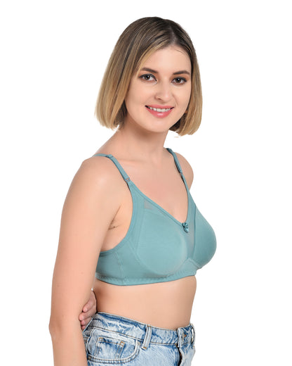 Chahat Karishma Pack of 2 Non-Padded Wire-Free Cotton Rich Designer Seamless T-Shirt Bra for Women, Soft Hosiery Fabric for Comfortable