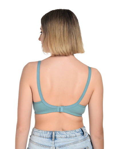 Chahat Karishma Pack of 2 Non-Padded Wire-Free Cotton Rich Designer Seamless T-Shirt Bra for Women, Soft Hosiery Fabric for Comfortable
