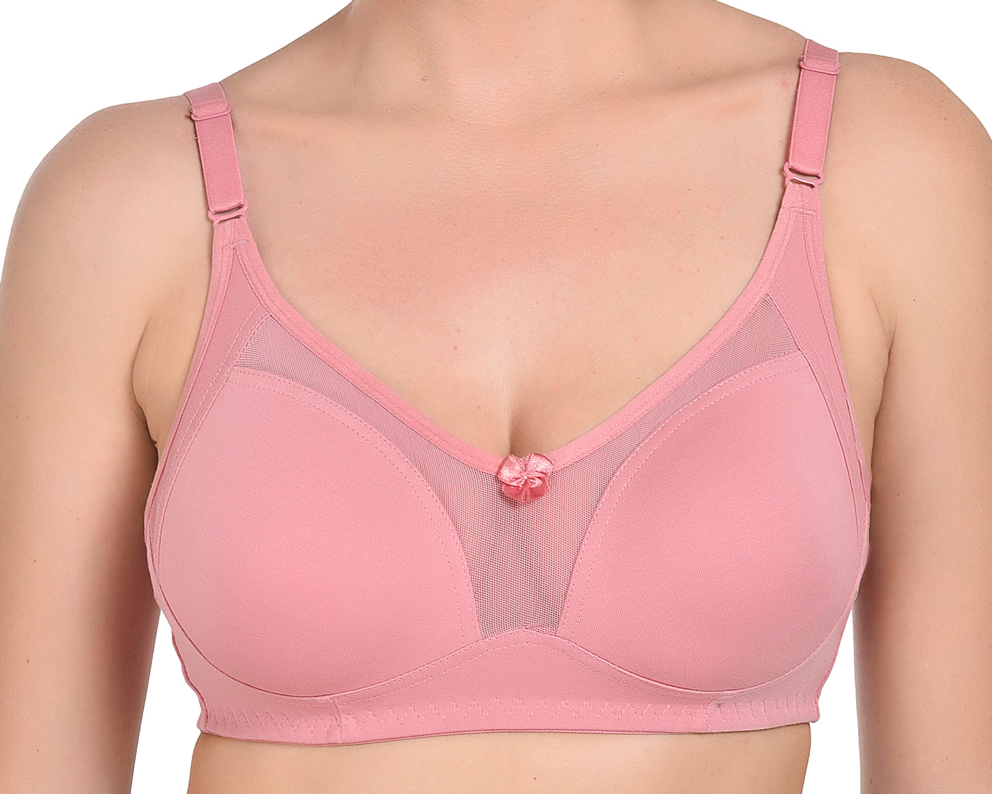 Chahat Karishma Pack of 2 Non-Padded Wire-Free Cotton Rich Designer Seamless T-Shirt Bra for Women, Soft Hosiery Fabric for Comfortable