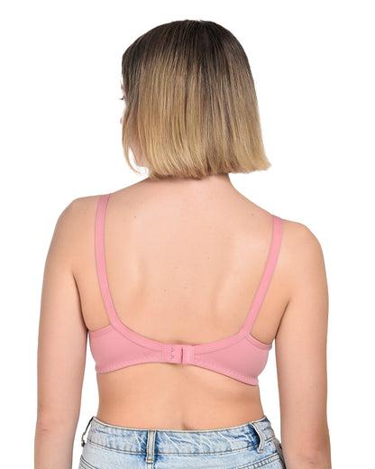 Chahat Karishma Pack of 2 Non-Padded Wire-Free Cotton Rich Designer Seamless T-Shirt Bra for Women, Soft Hosiery Fabric for Comfortable