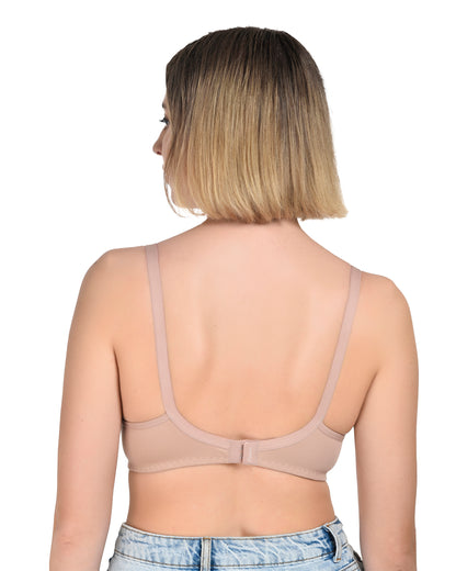 Chahat Karishma Pack of 2 Non-Padded Wire-Free Cotton Rich Designer Seamless T-Shirt Bra for Women, Soft Hosiery Fabric for Comfortable