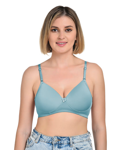 Chahat Women's PU-6001 Cotton Padded Seamless Wire-Free Full Cup T-Shirt Bra Comfortable Everyday Support