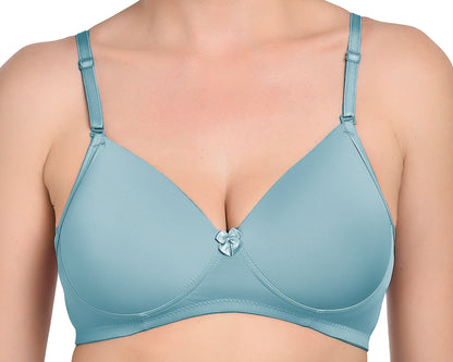 Chahat Women's PU-6001 Cotton Padded Seamless Wire-Free Full Cup T-Shirt Bra Comfortable Everyday Support