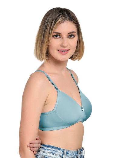 Chahat Women's PU-6001 Cotton Padded Seamless Wire-Free Full Cup T-Shirt Bra Comfortable Everyday Support